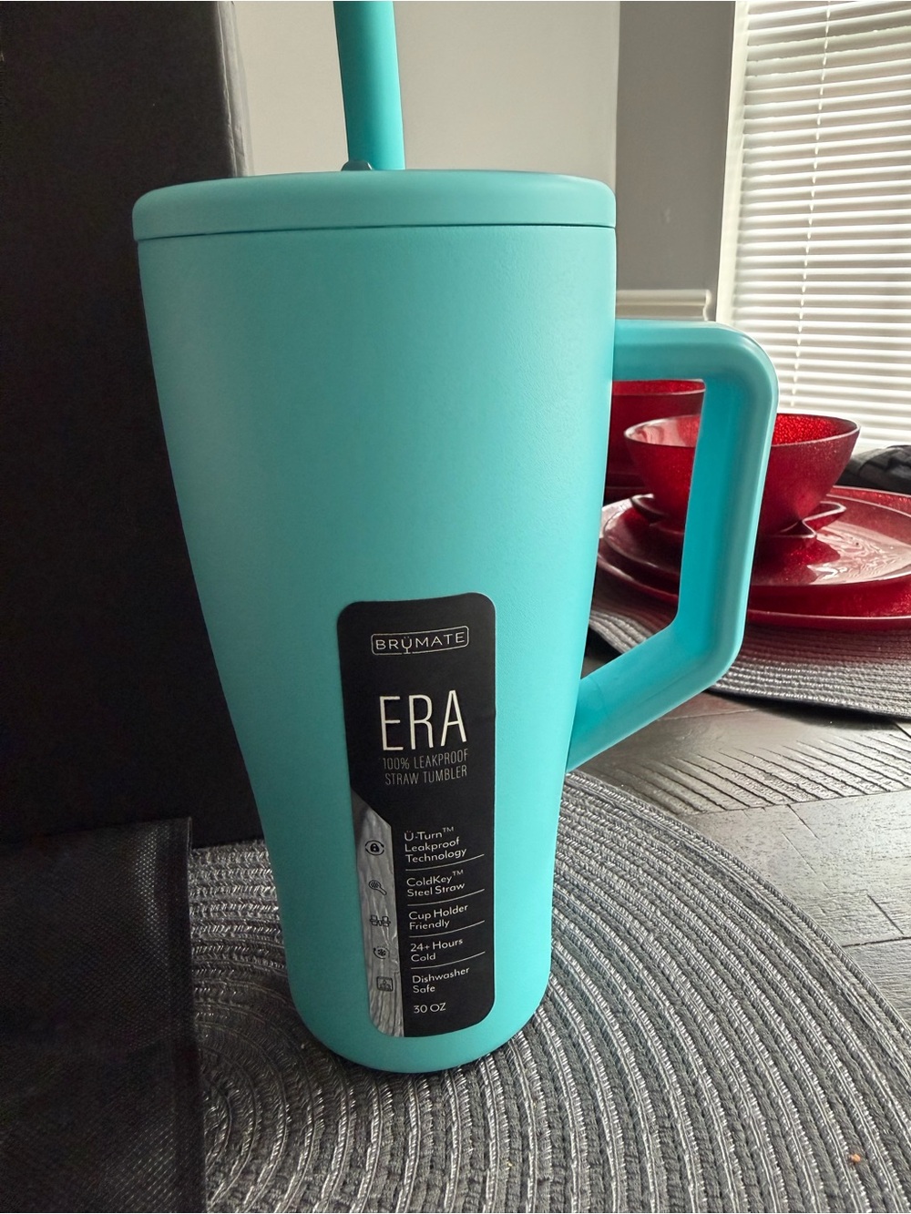 Brumate Era 30oz Tumbler in Curaçao Blue with Handle - Picture 2 of 5